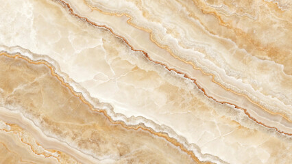 Natural Beige Onyx Slab with Gold Veins. Golden Tiles Texture