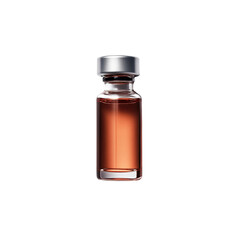 Amber Liquid in Glass Vial with Silver Cap - Medical or Pharmaceutical Product