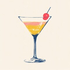 Martini cocktail illustration beverage martini.