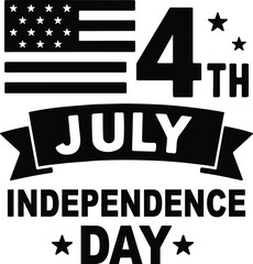 4th of July Independence Day Typography Card and poster Design Vector Illustration.
