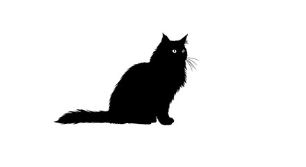 black cat silhouette on white background
