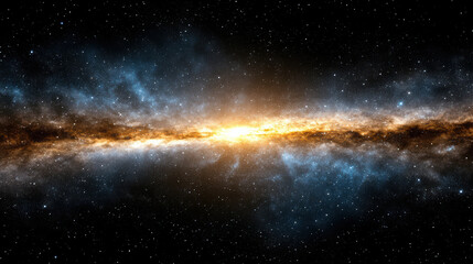 Fototapeta premium Stunning cosmic scene featuring radiant dust fields and bright center fading into darkness