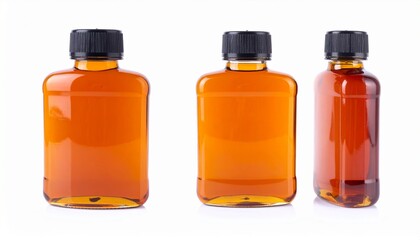 Jar of maple syrup isolated on white background with clipping path for breakfast or sweetener concept