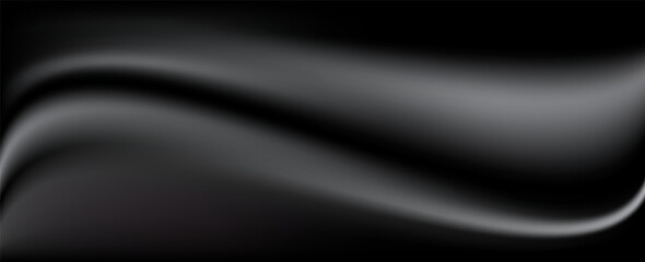 black foil background with metal mirror texture. Chrome gradient surface with light gloss. Vector aluminum grey sheet with reflection. Platinum and titanium abstract cold bg. eps 10