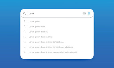 Search Bar with suggestions for UI UX design and web site