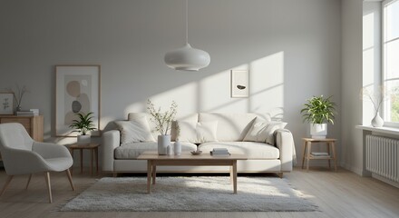 Sunlit Minimalist Living Room Interior Design