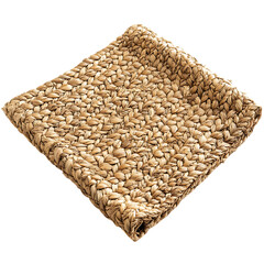 Modern Eco Straw Mat with a Natural Woven Texture Isolated on Transparent Background