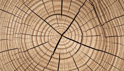 Fototapeta premium Rustic Wood Grain Texture with CrossSection of Tree Trunk, and CloseUp Natural Details.