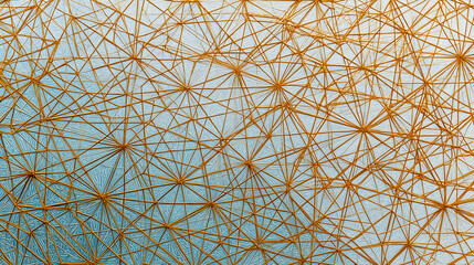 Radiant Web of Interwoven Golden Filaments