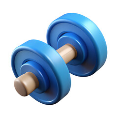 dumbbell weight 3d illustration on transparent background