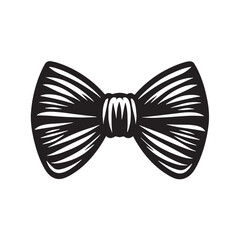 Black Color Bow Tie Silhouette Vector Illustration, Solid White Background. minimal vector design