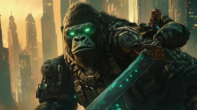 Futuristic Gorilla Warrior