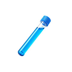 Test Tube with Bright Blue Liquid, Science Experiment, Laboratory Sample