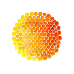 Abstract Honeycomb Pattern in Warm Yellow and Orange Hues