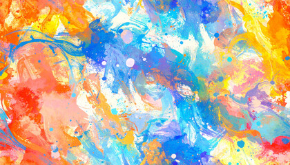 カラフルな絵の具の絵