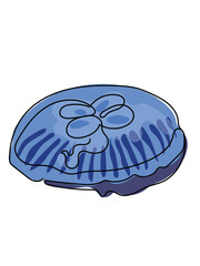 Jellyfish in continuous line drawing on a white background.