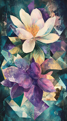 Floral and Geometric Abstract Background
