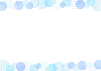 水彩の青色のお洒落なフレーム