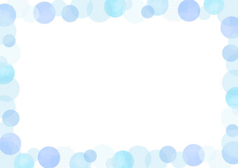 水彩の青色のお洒落なフレーム