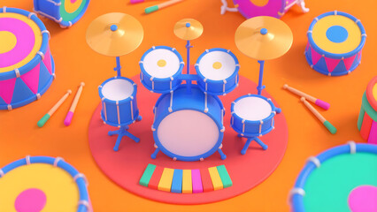 Obraz premium drum set vector illustration