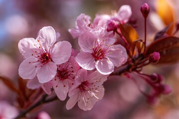 Pink blossoms spring bloom flowering branch