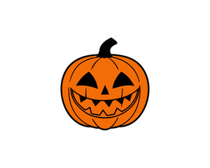 Funny Jack-O'-Lantern Halloween Pumpkin Illustration – Cartoon Vector for Fall Holiday Designs, Autumn, Kids Crafts, Party Graphics Spooky Decor,Seasonal Flyers, Posters & Greeting Cards.