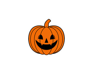 Funny Jack-O'-Lantern Halloween Pumpkin Illustration – Cartoon Vector for Fall Holiday Designs, Autumn, Kids Crafts, Party Graphics Spooky Decor,Seasonal Flyers, Posters & Greeting Cards.