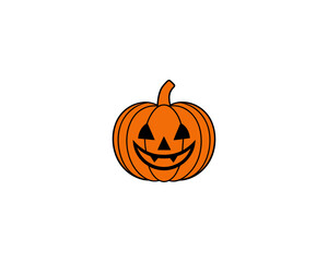 Funny Jack-O'-Lantern Halloween Pumpkin Illustration – Cartoon Vector for Fall Holiday Designs, Autumn, Kids Crafts, Party Graphics Spooky Decor,Seasonal Flyers, Posters & Greeting Cards.
