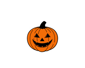 Funny Jack-O'-Lantern Halloween Pumpkin Illustration – Cartoon Vector for Fall Holiday Designs, Autumn, Kids Crafts, Party Graphics Spooky Decor,Seasonal Flyers, Posters & Greeting Cards.