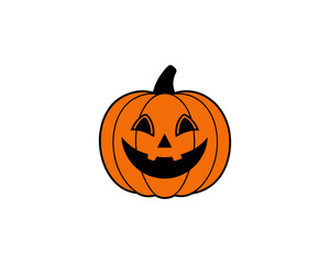 Funny Jack-O'-Lantern Halloween Pumpkin Illustration – Cartoon Vector for Fall Holiday Designs, Autumn, Kids Crafts, Party Graphics Spooky Decor,Seasonal Flyers, Posters & Greeting Cards.