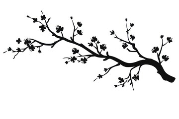 Cherry blossom silhouette art graphics.