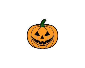 Cute Halloween Jack-O'-Lantern Pumpkin Clipart Funny Smiling Face Vector for Fall, Autumn, Kids Party and Spooky Decorations.