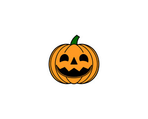 Cute Halloween Jack-O'-Lantern Pumpkin Clipart Funny Smiling Face Vector for Fall, Autumn, Kids Party and Spooky Decorations.