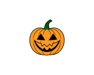 Cute Halloween Jack-O'-Lantern Pumpkin Clipart Funny Smiling Face Vector for Fall, Autumn, Kids Party and Spooky Decorations.