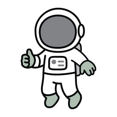 astronaut vector icon, kids coloring book