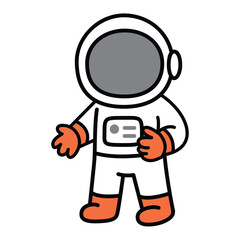 astronaut icon for kids coloring book