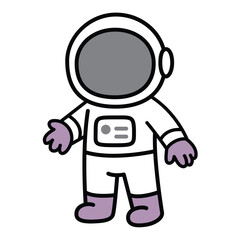 astronaut illustration for kids coloring book
