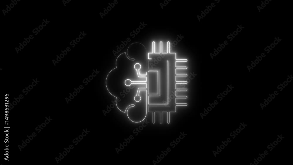 Poster illuminated circuit board and cloud computing concept on a dark background