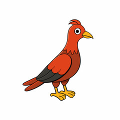 Game Bird Perched Vector Style On White