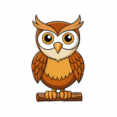 Owl Bird Perched On White