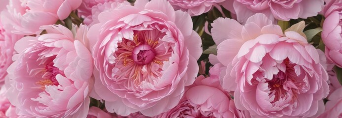 Tightly packed pink peonies, gentle pink background,  blossoms,  wallpaper