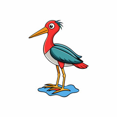 Wading Bird Perched On White