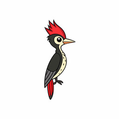 Woodpecker Bird Perched On White