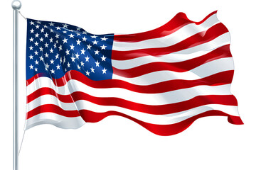 Obraz premium USA Map with American Flag Design, Transparent Background