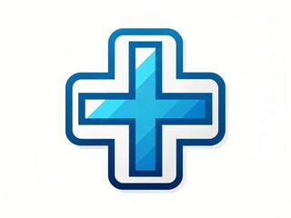Obraz premium Modern Blue Gradient Medical Cross Icon Healthcare Symbol Plus Sign App Icon Website Design Element
