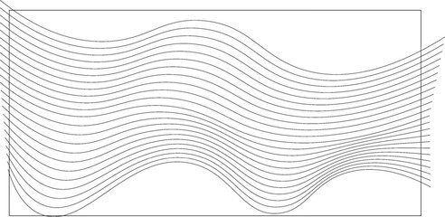 Abstract Black smooth wave on a white background. Dynamic sound wave. Design element.