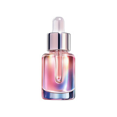 Iridescent Pink Glass Dropper Bottle Mockup