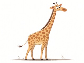 Fototapeta premium Adorable Cartoon Giraffe Illustration African Safari Animal Cute Wildlife Character Design