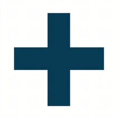 Fototapeta premium Simple Dark Teal Cross Plus Sign Icon Isolated on White Background