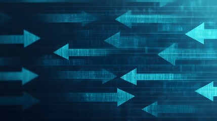 Futuristic blue arrows in motion representing data transfer or delivery